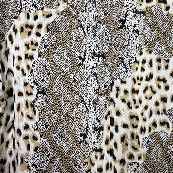 CAROLINE ROSE Vintage 100% Silk Long Tunic Blouse Top Shirt Leopard Snakeskin L - Picture 5 of 17